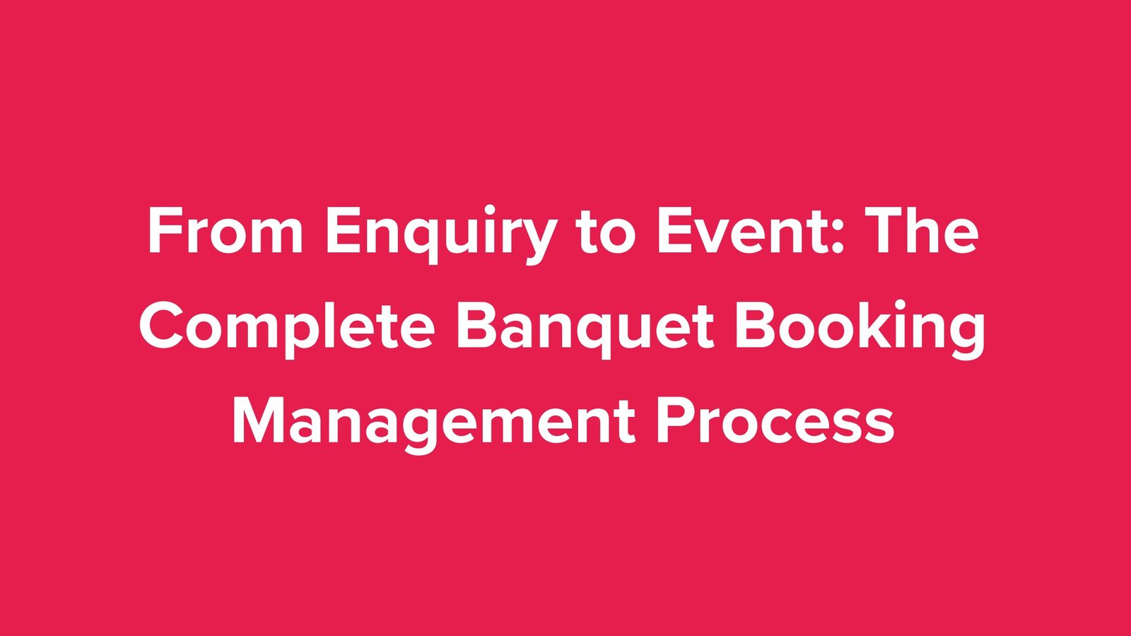 banquet booking management