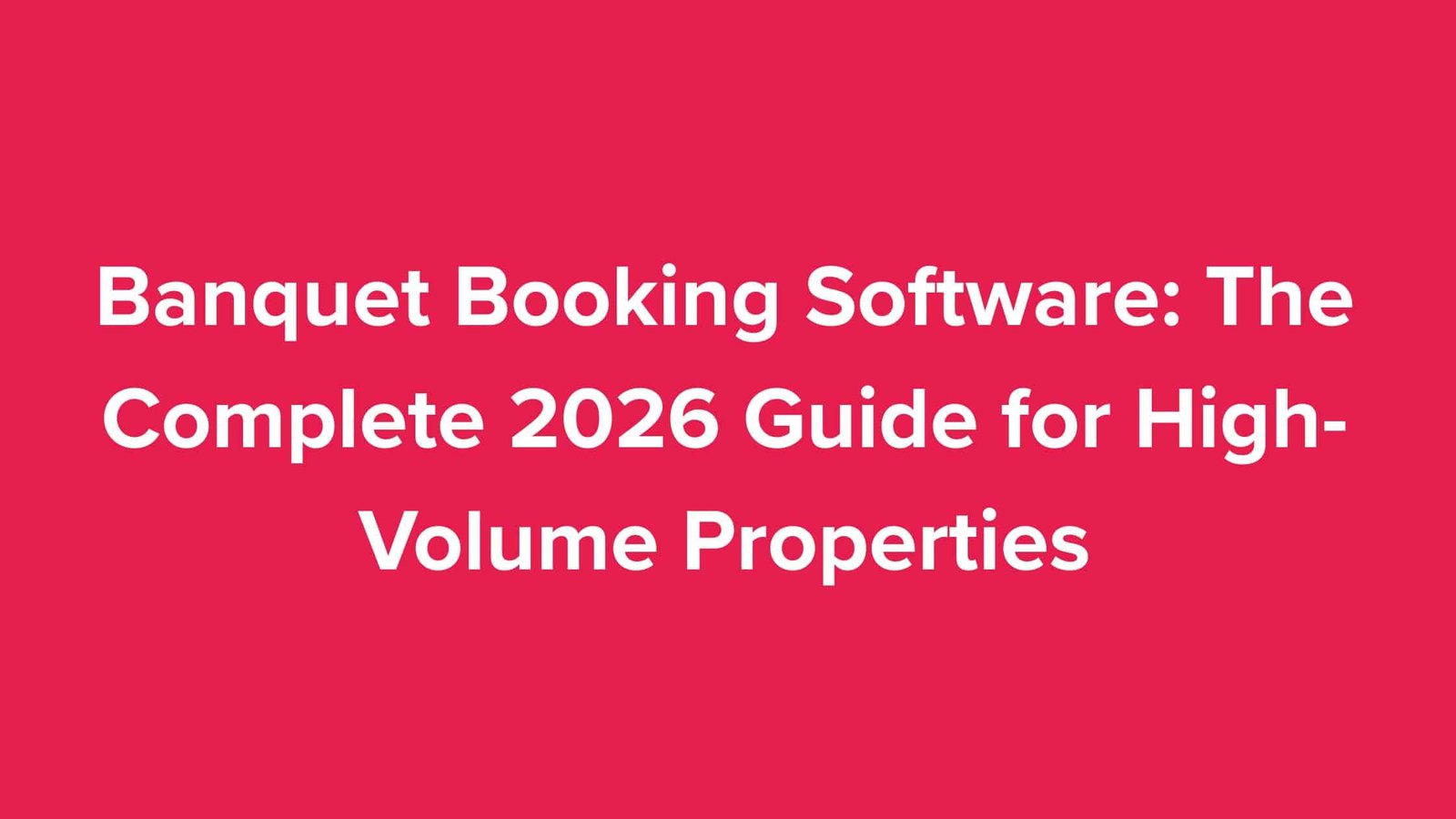 Banquet Booking Software